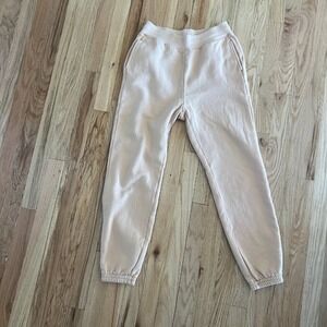 Girlfriend Collective Canyon Cozy Minimalist Sweatpants small peach beige
